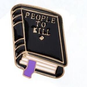 Hate People Black Book Pin Brooch Halloween